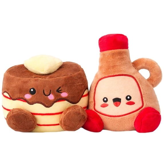 SnugArooz: Pancake & Syrup - 2 Pack Plush Dog Toys, Food-Themed Characters, Squeak-Crinkle, Pet Multi-Sensory Play, Soft Companions, Cuddle-Fetch-Chew