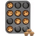 thumbnail image 1 of 12 Cups Nonstick Muffin Pan, Carbon Steel Mini Cupcake Baking Tray, Cupcake Pan for Mini Muffins, Cupcakes, Cookies, 1 of 5