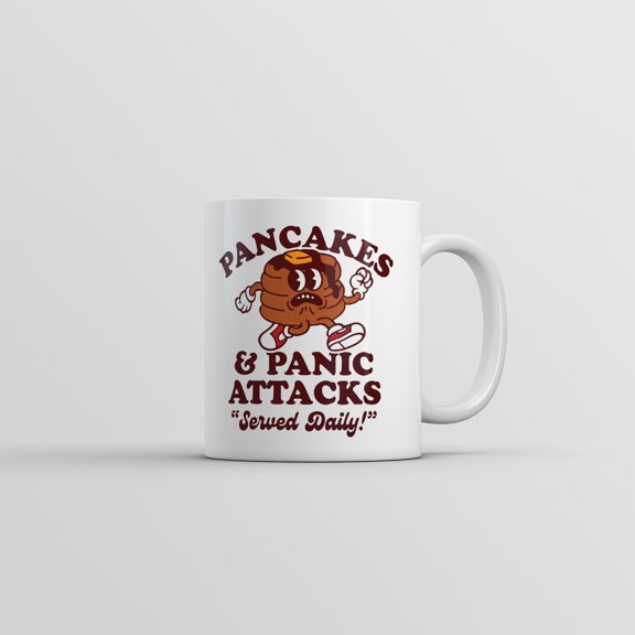 Pancakes and Panic Attacks Mug Funny Sarcastic Breakfast Graphic Novelty Coffee Cup