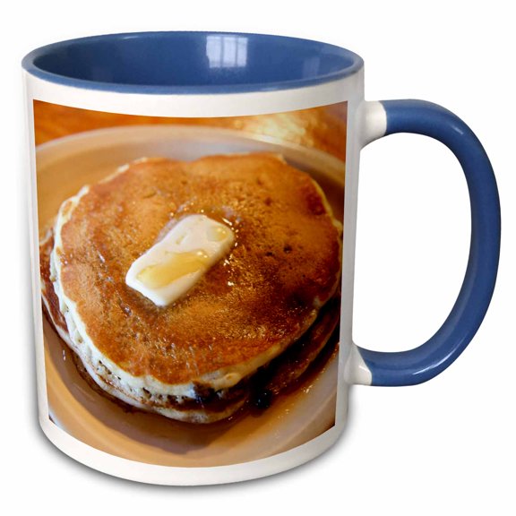 3drose, Pancakes Covered in Syrup, Shelburne Falls, Massachusetts, 11oz Two-tone Blue Mug