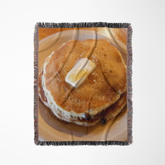 Pancakes Covered In Syrup, Shelburne Falls, Massachusetts, Woven Blanket