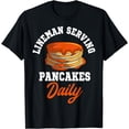 thumbnail image 1 of Pancakes Lineman Waffle Breakfast Flapjack Hotcake Food T-Shirt, 1 of 3