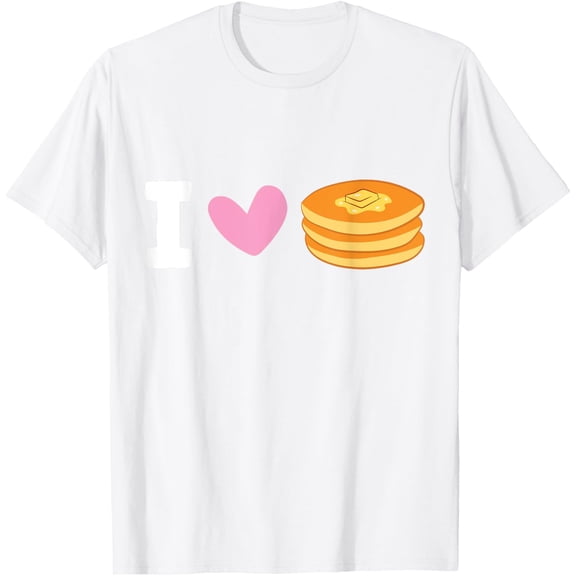 Pancakes Morning Breakfast Brunch I Love Pancakes T-ShirtMen's and women's pure cotton short-sleeved shirts