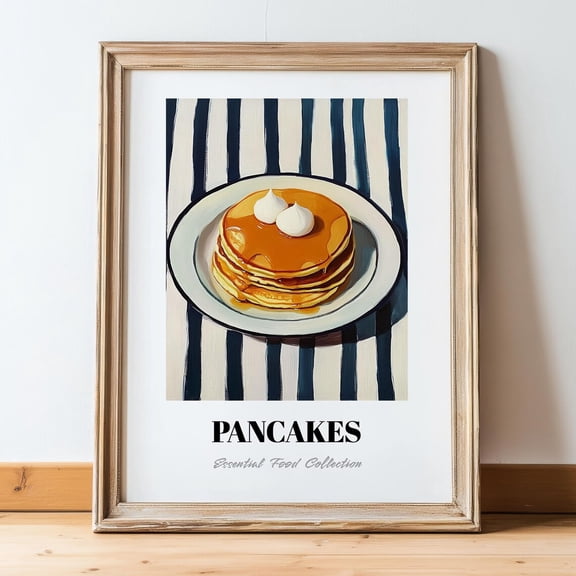 Pancakes Poster, Kitchen Wall Art, Unframed Paper Poster 8x10in
