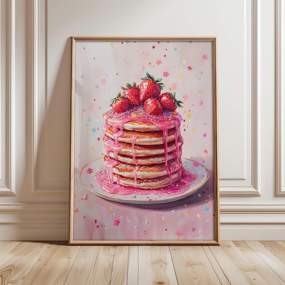 Pancakes Poster Pancake Poster Retro Food Wall Art Vintage Style Decor , Poster Print Only