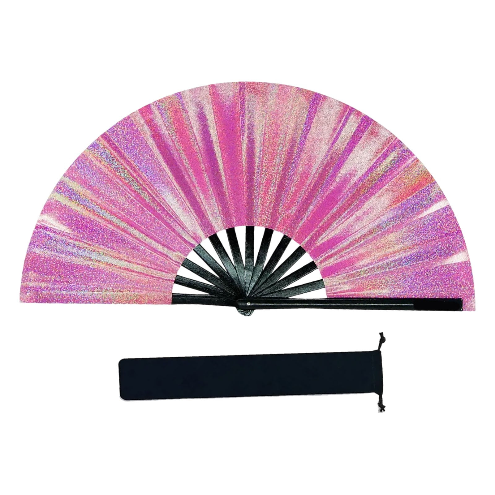 Panchenh Large Folding Clack Hand Fan For Men Handheld Fan For EDM ...