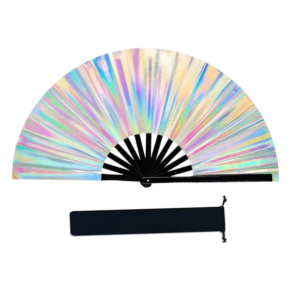 Panchenh Large Folding Clack Hand Fan For Men Handheld Fan For EDM ...