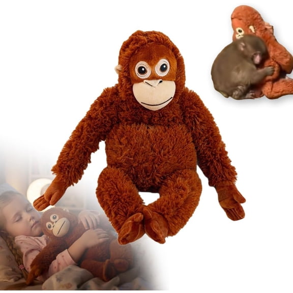 Panchi Punch Monkey Plush 26 inch Soft Stuffed Animal Pillow, Emotional Support Monkey, Macaque Monkey Zoo Animal Friend,Comfort Buddy Inspired by Heartwarming Stories