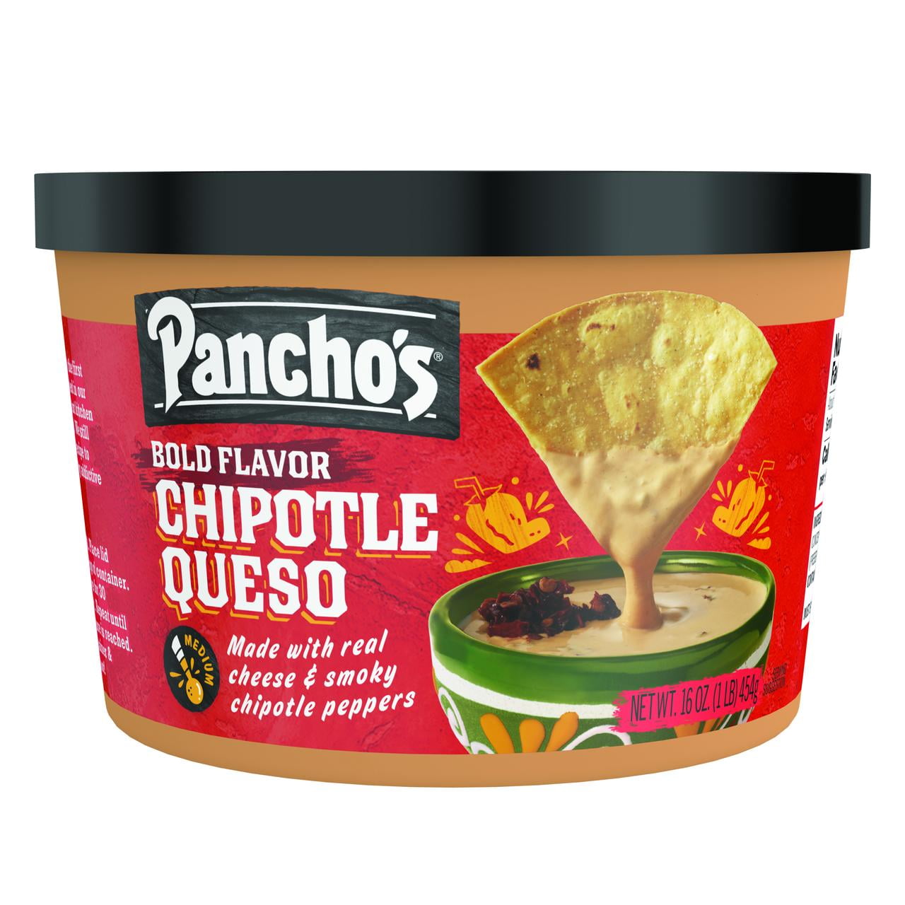Pancho's Chipotle Queso Cheese Dip, 16 oz Tub - Walmart.com