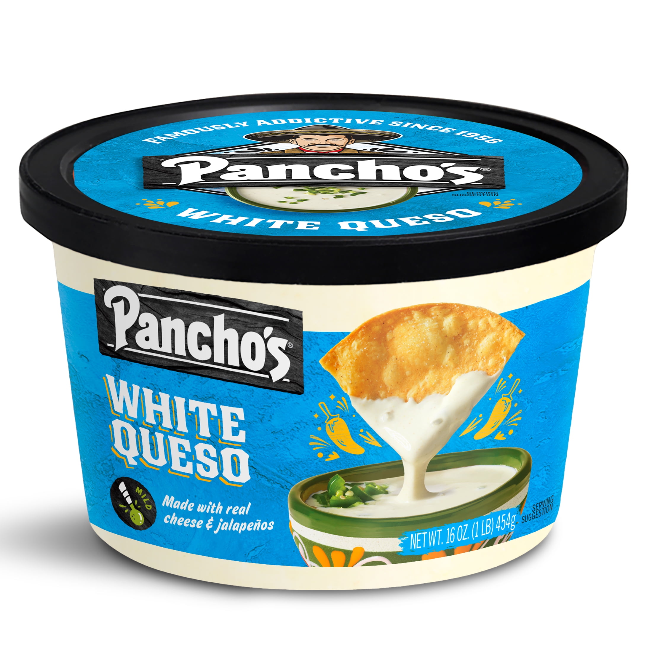 Pancho's White Queso Cheese Dip, 16 oz Tub
