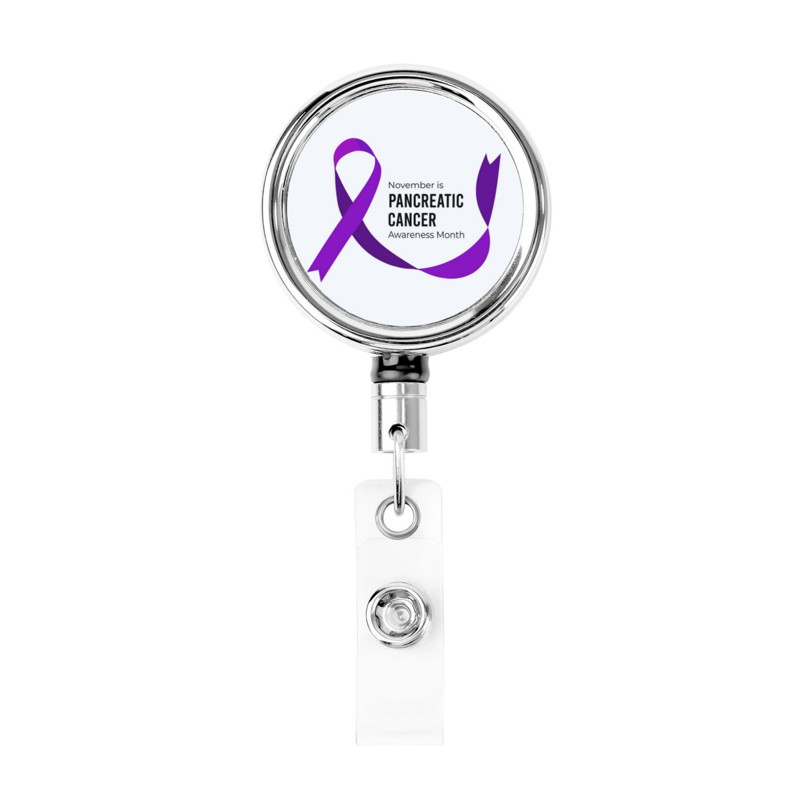 Pancreatic Cancer Awareness Badge Reel Retractable Badge Holder ID Card ...