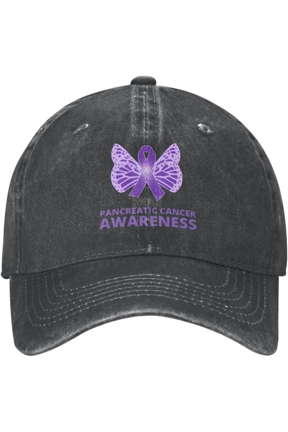 Pancreatic Cancer Awareness Baseball Cap Adjustable Personalized Adult Sports Hats Black