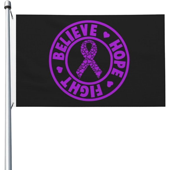 Pancreatic Cancer AwarenessBelieve, Hope, Fight Flag Double Sided 3x5 Ft Outdoor Decoration Garden Yard Flag with Grommets