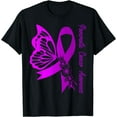 thumbnail image 1 of Pancreatic Cancer Awareness Butterfly Purple Ribbon Support T-Shirt, 1 of 3