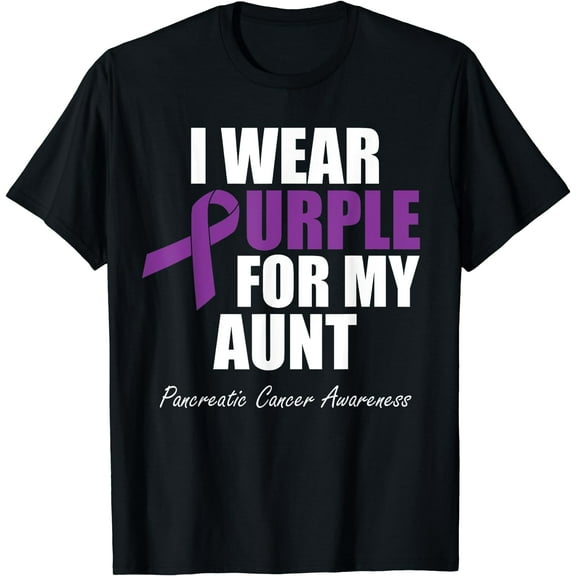 Pancreatic Cancer Awareness I Wear Purple For My Aunt T-Shirt