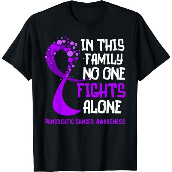 Pancreatic Cancer Awareness Purple Ribbon Family Hope T-Shirt