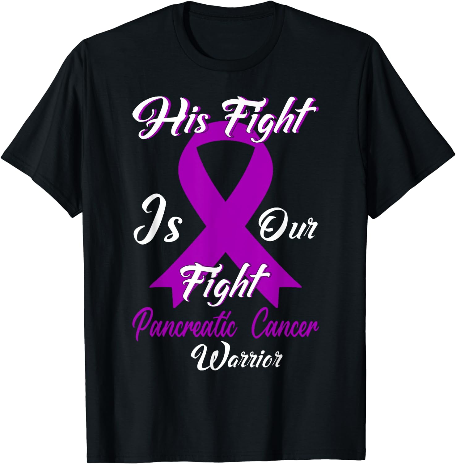 Pancreatic Cancer Awareness Warrior Purple Ribbon Support T Shirt Walmart Com