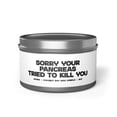 thumbnail image 1 of Pancreatic Cancer Pancreas Tin Candle Gift Home Office Decor Vanilla Coffee, 1 of 5