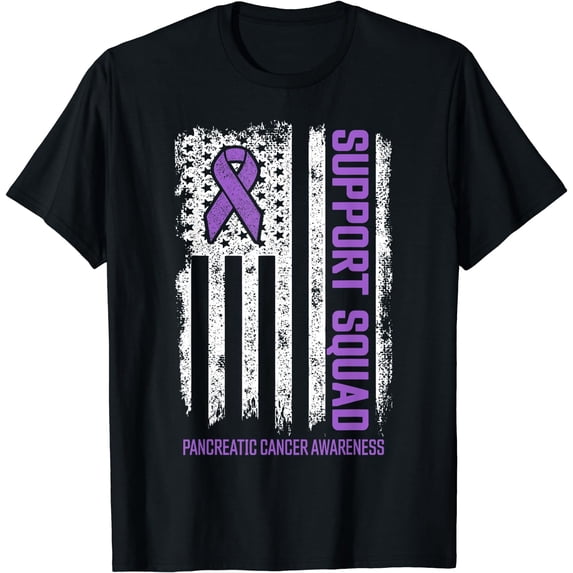 Pancreatic Cancer Support Squad Pancreatic Cancer Awareness T-Shirt Black 4X-Large