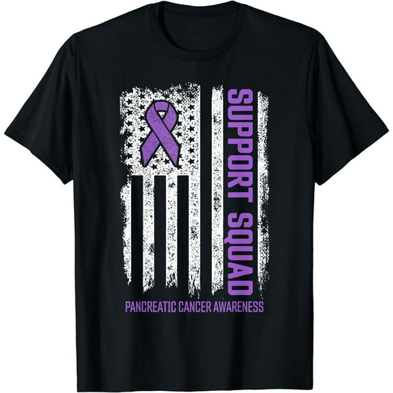 Pancreatic Cancer Support Squad Pancreatic Cancer Awareness T-Shirt Black X-Large