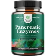 Pancreatin Digestive Enzymes for Digestive Health - Pancreatic Enzymes for Humans with Fat Carb and Protein Digestive Enzymes for Women and Men - Protease Amylase & Lipase Enzymes for Digestion