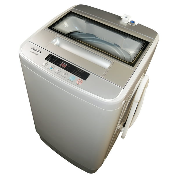 Panda 1.6 cu ft Portable Compact 4Function Top Load Washer, Clear Lid