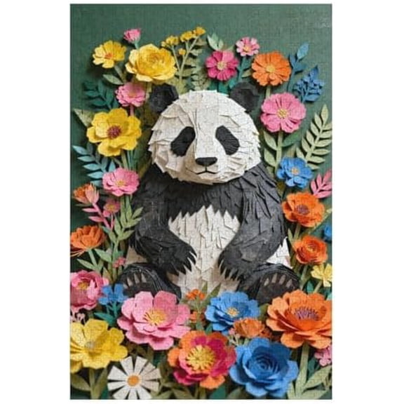 Panda 1000 Piece Jigsaw Puzzle for Adults, Cute Animal Artwork, 30 x 20 IN