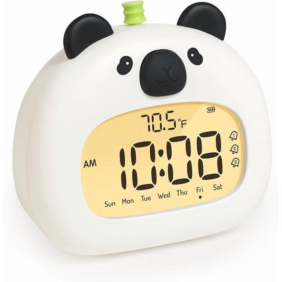 Panda Alarm Clock, Digital Alarm Clock for Kids, Cute Capybara Stuff for Bedrooms, Rechargeable Dimming Night Light, Boys, Girls Alarm Clock Cute Funny Gift