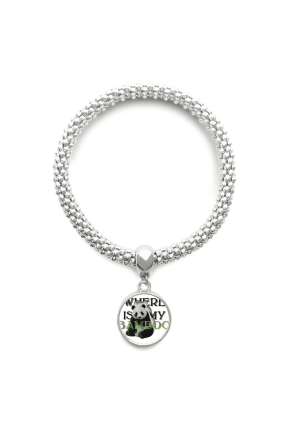 Panda Animal Food Art Deco Fashion Sliver Bracelet Pendant Jewelry Chain Adjustable Bangle