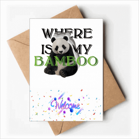 Panda Animal Food Art Deco Fashion Welcome Back Greeting Cards Envelopes Blank