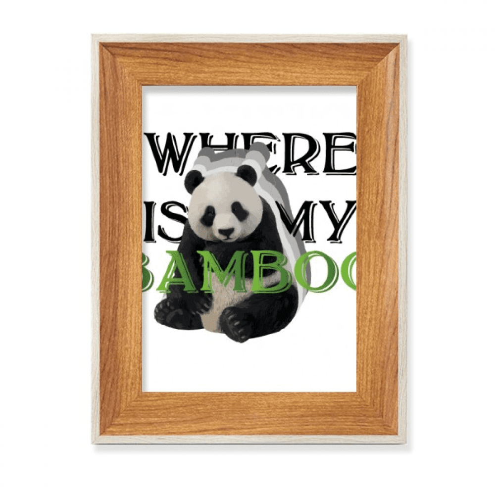 Panda Animal Food Desktop Wooden Photo Frame Display Picture Art ...