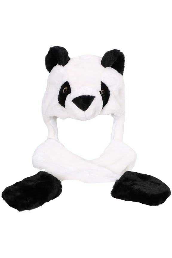 Panda Animal Hat with Long Scarf 3 in 1 Multifunction Warm Hats