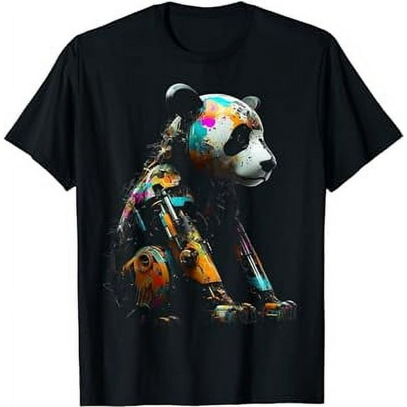 Panda Art Colourful Fantasy Animal Robot Panda T-Shirt