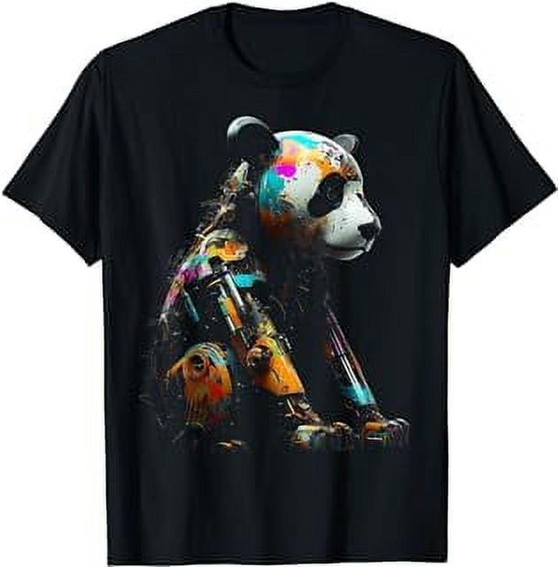 Panda Art Colourful Fantasy Animal Robot Panda T-shirt - Walmart.com