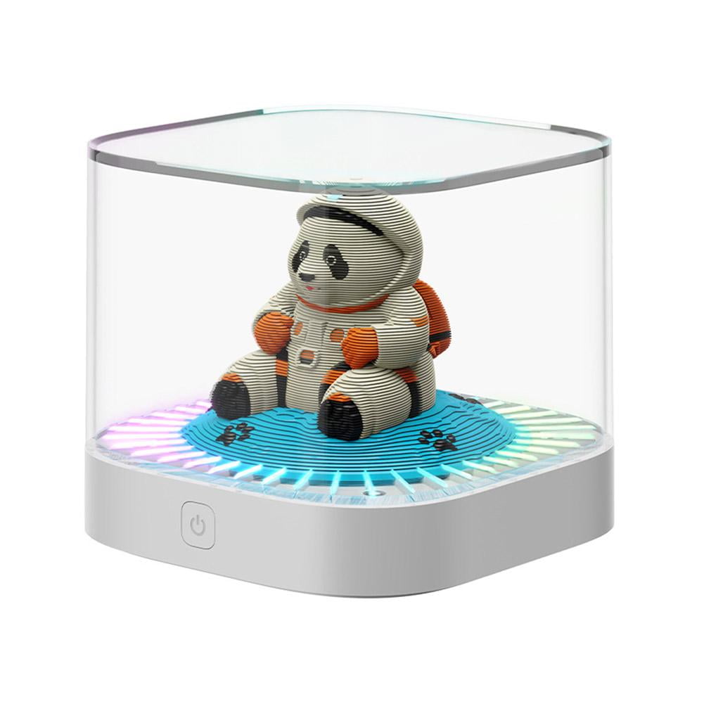 Panda Astronaut Woodcrafts Notepads with Light Plug-in/Battery 3D Panda ...