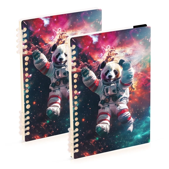 Panda Astronaut in Nebula Style Notebook Detachable Coil Notebook Diary Plan Book A5 Size 60 Pages 1 Pack