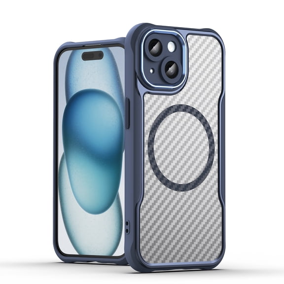 Panda Baby Magnetic Case for iPhone 15, Compatible with Magsafe, Translucent Matte Back Slim Shockproof Phone Cover (Blue)