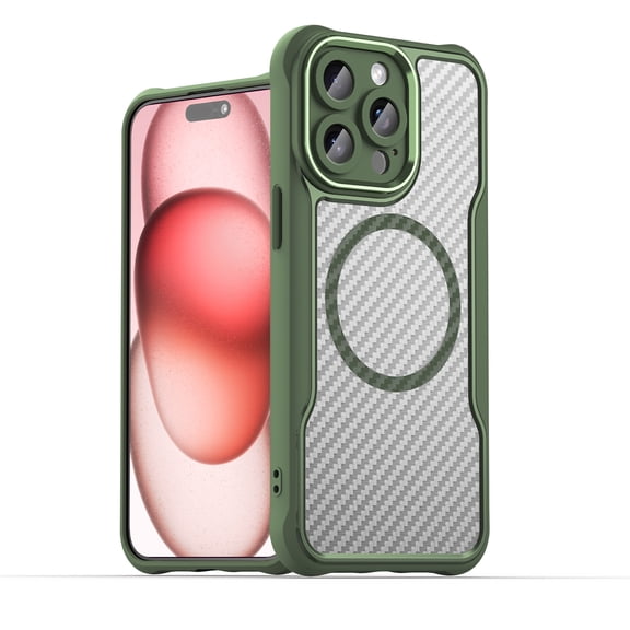 Panda Baby Magnetic Case for iPhone 15 Pro Max, Compatible with Magsafe, Translucent Matte Back Slim Shockproof Phone Cover (Green)