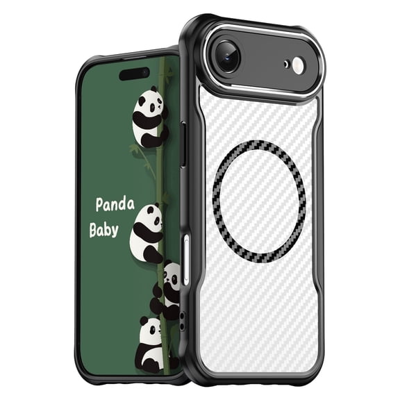 Panda Baby Magnetic Case for iPhone Air, Compatible with Magsafe, Translucent Matte Back Slim Shockproof Phone Cover (Black)