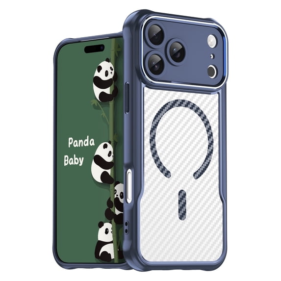 Panda Baby Magnetic Case for iPhone 17 Pro, Compatible with Magsafe, Translucent Matte Back Slim Shockproof Phone Cover (Blue)