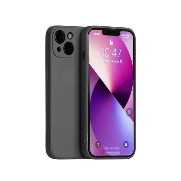 Panda Baby Silicone Case for iPhone 13, Slim Shockproof, Skin Friendly and Microfiber Lining (Black)