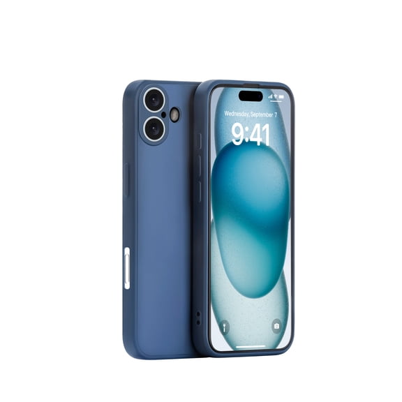 Panda Baby Silicone Case for iPhone 16 Plus, Slim Shockproof, Skin Friendly and Microfiber Lining (Blue)