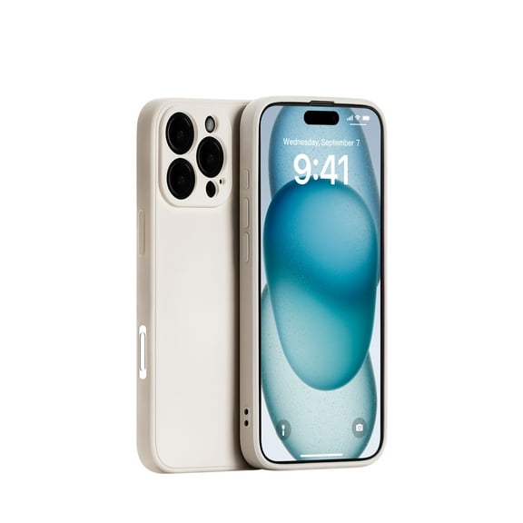 Panda Baby Silicone Case for iPhone 16 Pro, Slim Shockproof, Skin Friendly and Microfiber Lining (Beige)