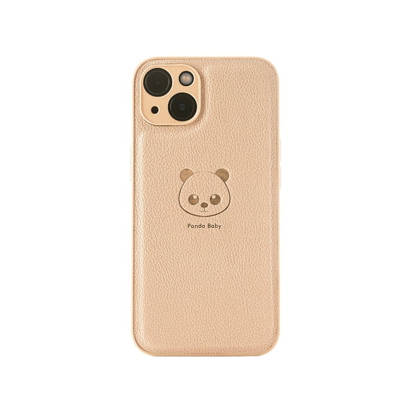 Panda Baby Vegan Leather Case for iPhone 15 Plus, Slim Shockproof, Skin Friendly and Decent Luxury
