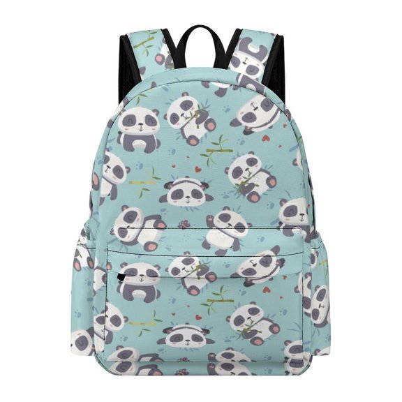 Panda Backpack Daily Commuter Oxford Cloth Casual Fashion 17 Inch Backpack