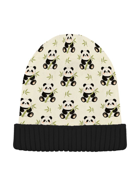 Panda Bamboo Beanie Hat Unisex Warm Winter Hat Cap For Women Men Winter Running