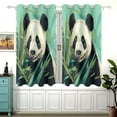 thumbnail image 1 of Panda Bamboo Leaves Green Black Out Curtains Aesthetic for Bedroom Living Room Sliding Glass Doors Kitchen Windows 2 panels set, 1 of 1