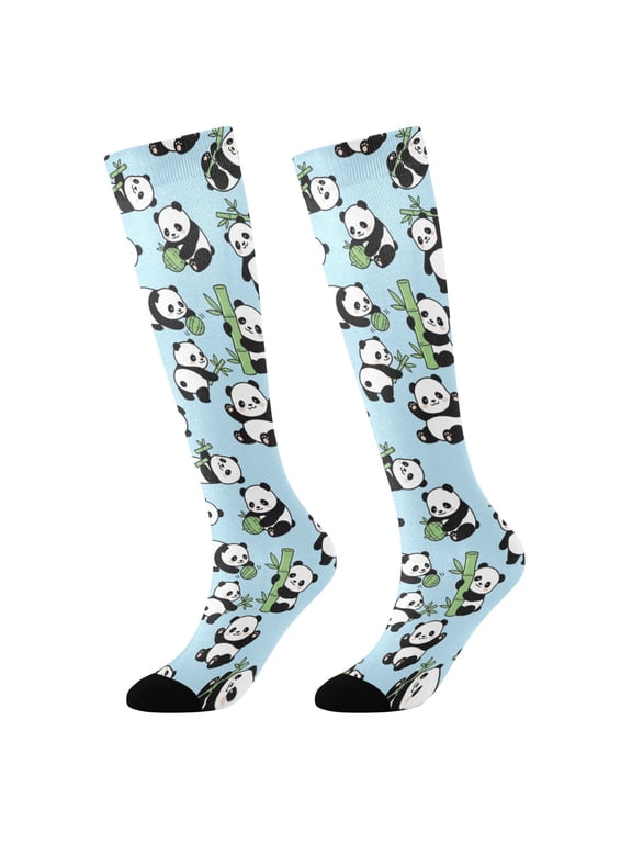 Panda Bamboo Novelty Patterned Knee High Socks Breathable Stretchy Soft Tall Boot Socks