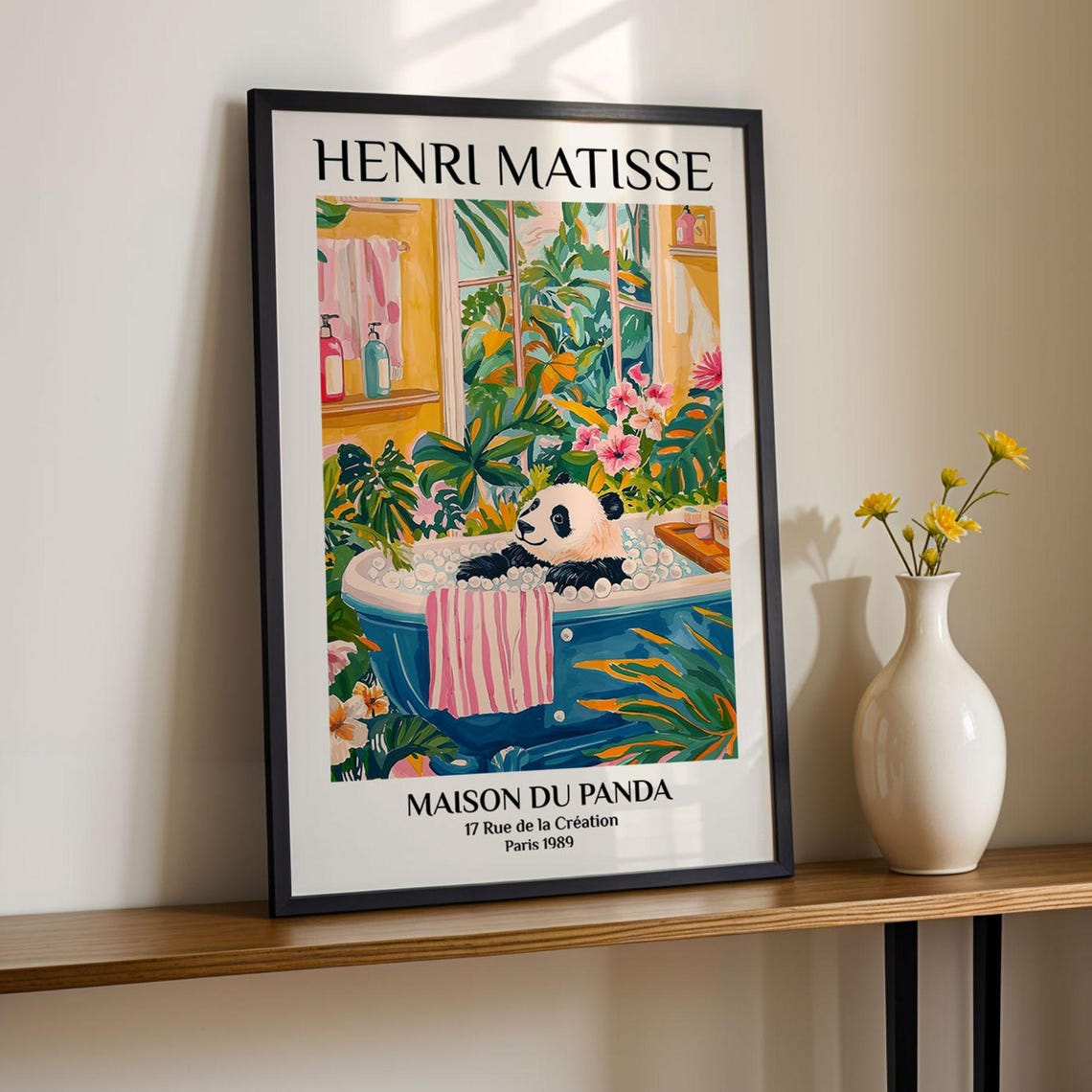Panda Bathroom Art Print Henri Matisse Style Funny Animal Colorful ...