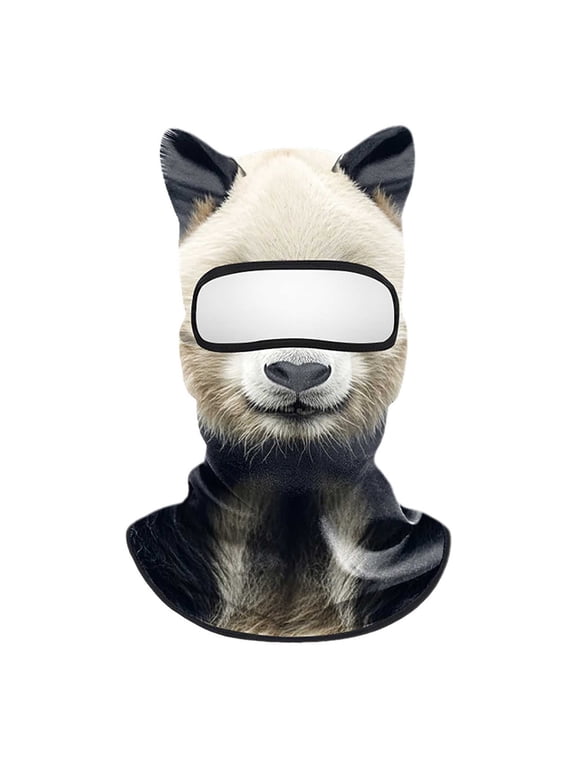 Panda Bear Balaclava, Cute Panda Face Print Cooling Full Face Cover, Breathable UV Hood for Cycling Running Hiking Outdoor Sports, Unisex